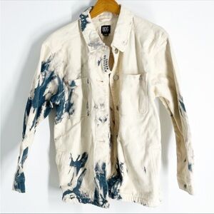 NWT BDG Urban Outfitters bleach dye tie dye denim oversized jacket sz L